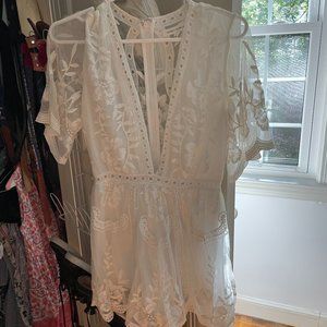 Short White Romper or Cover Up, Size S